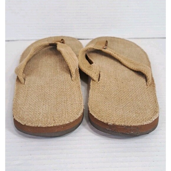 Men’s Rainbow Sandals XXXL 13.5-15 Hemp Brown Wide Strap Single Layer Flip Flops - Picture 7 of 8